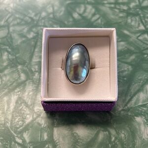 Blue Nautilus Osmena Pearl 925 Silver Ring Size 7
